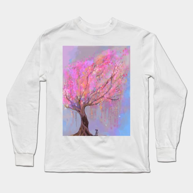 Japanese Sakura Long Sleeve T-Shirt by jen28